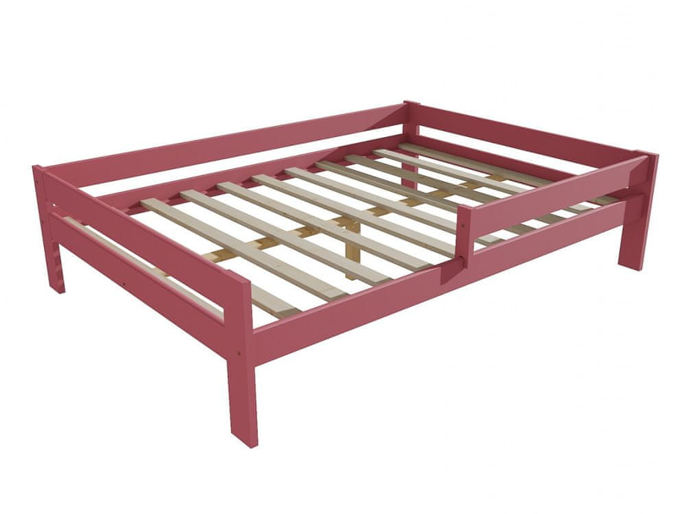 eoshop Detská posteľ so zábranou VMK006C KIDS (Rozmer: 100 x 200 cm, Farba dreva: farba ružová)